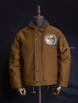 Red Tornado N-1 Deck Jacket Men US Navy Military Coat Loose Fit Thick Wool Lined Vintage Workwear Autumn Winter Outerwear