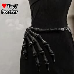 Gothic Punk Waist Chain Skeleton Hand Design Belt Edgy Cosplay Subculture Fashion Accessory Vintage Lolita Waist Belt for Women