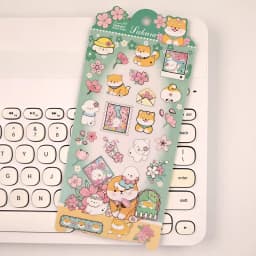 Korean Import Original NEKONI Sakura Animals Cherry Blossom Decor Stickers Scrapbooking Diy Journaling Cute Stationery Stickers