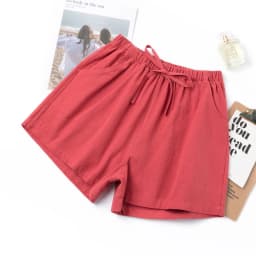 Women's Thin Cotton and Linen Shorts New Summer High Waist Casual Sports Shorts Women Solid Color Pocket Loose Beach Hot Shorts