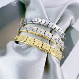 2025 Fashion Functional Elastic Bracelet Modular Bulk Italian Charms Links Fit Bracelet Stainless Steel Jewelry Wholesale
