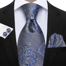 Luxury Paisley Brown Red Blue Grey Wedding Tie For Men Handky Cufflink Gift Men Necktie Fashion Designer Business Party Gift