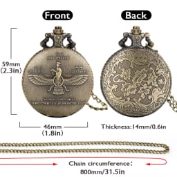 Classic Quotes Good Thought Good Deed Good Word...Bronze Necklace Watch Gift for Men Women Quartz Movement Pendant Chain Clock