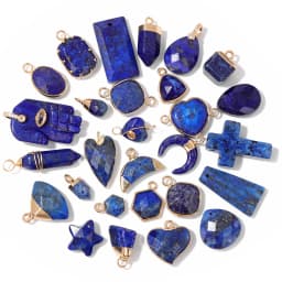 2PCS Natural Blue Lapis Lazuli Stone Gem Pendant Connector Charm For DIY Woman Men Jewelry Making Accessory Wholesale