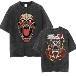 2026 Attack on Titan Anime Printed T-shirt Men's and Women's Washed T-shirt High Quality Vintage Cotton T-shirt Harajuku Y2K Top