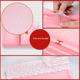 10Pcs Pink Opaque Bubble Mailer Padded Envelope Self-sealing Packaging Bag Jewelry Gift Mailing Bag