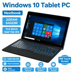 T10 Tablet PC 11.6 INCH 2GB RAM+64GB ROM G12 Windows 10 Dual Cameras Quad Core Touch Screen 9000mAH Battery WIFI 1366*768 IPS