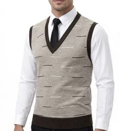 US Size Men's Sleeveless Vests V-Neck Pullover Stretch Knit Suit Vest Casual Business Pullover Vests