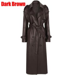 YOLOAgain Double Breasted Suede Jacket Coat Women Real Leather Trench Coat