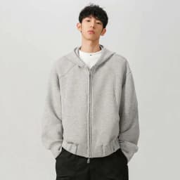 IEFB New Spring Men's Hoodies Hooded Zipper Structure Solid Color Loose Short Menswear Tops Casual Male Sweatshirts New 9W590