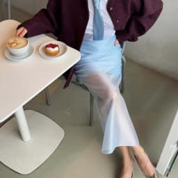 See Through Mesh Patchwork Skirts Women Fashion High Waist Casual Commuting Streetwear Vacation Party Elegant Skirt
