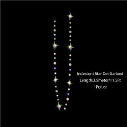 Iridescent Star Moon Circle Garland Ramadan EID Mubarak Birthday Party Decorations Hanging Crescent Twinkle Little Star Streamer