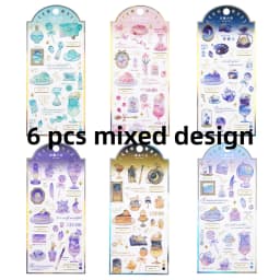 3 pcs/6 pcs Wonderful Starry Sky Time Gilding Stickers Scrapbooking Diy Journal Stationery Sticker Deco School Supplies Gift