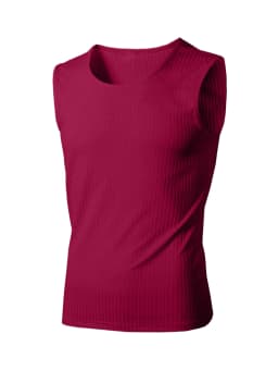 Men's Vertical Ribbed Sleeveless Tank Top Stretch Crew Neck Breathable Athletic Gym Workout Casual Summer Vest Tops