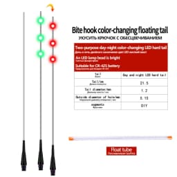 1PC Gravity Sensor Fiberglass Tail+1 Tube Luminous LED Light DIY Optical Tackle Ocean Fishing Tools Tackle Accessories