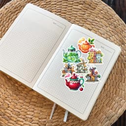 18pcs Creative Self-made Fruit Flower Tea Kettle Scrapbooking Stickers/decorative /DIY Craft Photo Albums Planner Stickers