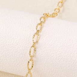 (4309)1 Meter Width 3.2MM Thickness 0.1MM 24K Gold Color Brass Engraved Necklace Chains Quality Diy Jewelry Findings Accessories