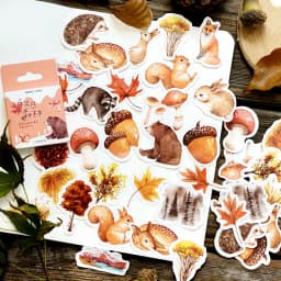 45pcs Vintage Stickers Set for Scrapbooking Adhesive Planner Labels Diary Journal Photo Album Decorative Stationery Supplies