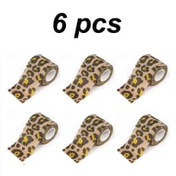6 Rolls Vet Wrap Cohesive Bandage Self Adhesive Elastic Tape Animal Print Non-woven Breathable for Dog Cat Horse Wound Care