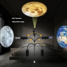 3-Color Moon Atmosphere Light, LED Starry Sky Projector, USB Powered Projection Lamp for Room Decor