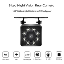Car Rear View Camera 4/8/12 LED Night Vision Reversing Wide-angle Waterproof HD Reversing Image Universal Support Display