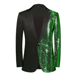 Mens Luxury Wave Striped Gold Sequin Blazer Jacket Shawl Lapel One Button Shiny Wedding Party Suit Jackets Black Tuxedo Blazer