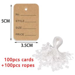 100pcs 3.5x5cm Kraft Paper Tags White Price Labels Color Blank Cards for DIY Jewelry Retail Clothes Size Tag Store Hang Labels
