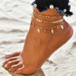 Modyle 2024 New Bohemia Handcuffs Anklet Multilayer Silver Color Foot Chain Fashion Ankle Bracelet For Women Beach Jewelry