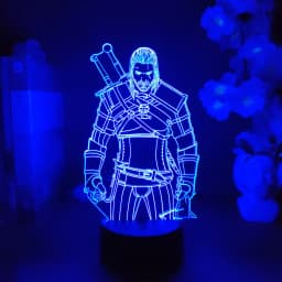 Witcher-ed Action Figure Nightlight LED Game Lamp Cool PC Decoration RGB Lighting Wild Hunt Geralt Xmas Gift for Mancave Decor