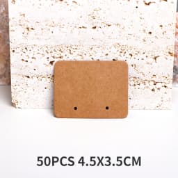 50PCS 4.5x3.5cm White Brown Black Horizontal Display Cards For Jewelry Stud Earrings Cardboard Small Business Packaging Supplies