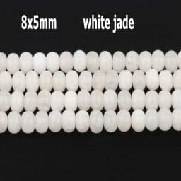 44 Types White Chalcedony Jade Agate Bead Natural Stone Rondelle Cube Faceted Loose Beads for Jewelry Making Bracelets Accessory
