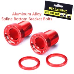 RISK 2pcs M15*19mm MTB BIke Splined Bottom Bracket Bolts Aluminum Alloy Waterproof Dust-proof Cover Bottom Bracket Crank Screws