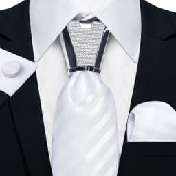 DiBanGu Business Plaid Black Solid Luxury Elegant Silk Ties for Men Designer Tie Buckle Handkerchief Cufflinks Wedding Accessory