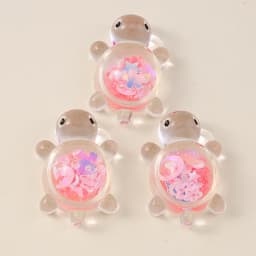 Leslie 10pcs 21x30mm Creative Resin Glitter Turtle Charms Tortoise Pendants for Earrings Necklace Jewelry DIY Cute Kids Toys