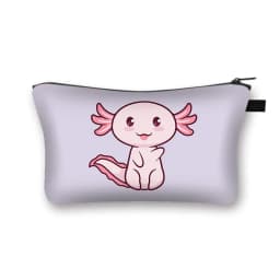 Cute Animal Sea Otters Axolotl / Ferret Pattern Cosmetic Bag Women Makeup Bags Zipper Cosmetic Cases Girl's Lipstick Holder Gift