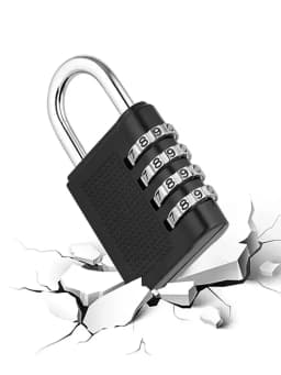 4 Digit Zinc Alloy Combination Lock Padlock Luggage Anti-theft Weatherproof Security Outdoor Gym Safely Code Door Lock Black