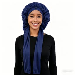 Women's Bonnet Satin Sleeping Hat Long Tail Braid Hair Night Sleep Cap Head Cover Bonnets Shower Caps For Sauna Bathing Bonnet