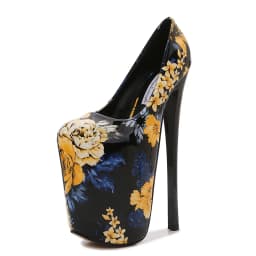 SDTRFT Pumps Ladies Platform Woman 22cm Thin High Heels Zapatos Mujer Stiletto Crossdresser Round Toe Dance Shoes Plus:34-46 47