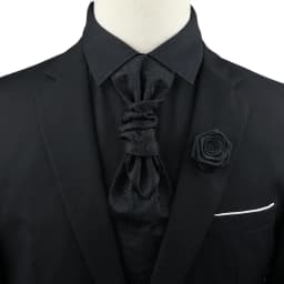 New Men's Premium Paisley Tie Brooch Set Red Black Blue Ajustable Neck Tie Luxury Classic Suit Tuxedo Groom Wedding Accessories