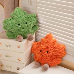 Kawaii Maple Leaf Plush Toy Cute Autumn Leaf Stuffed Plant Doll Soft Home Decor Cuddly Plushies Gift For Girl