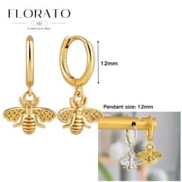 925 Sterling Silver ear needles Animal Butterfly/Elephant/Shell Pendant Hoop Earrings For Women Fashion Jewelry Accessories