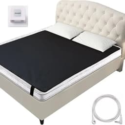 MAXSHARER Grounding Leather Mattress Grounding Sleep Mat Conductive Leather Earthing Mattress Pad for Better Sleep Reduce Stress
