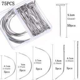 100pcs Long T Pins Silver Wig Pins for Wigs Making/Display On Mannequin Canvas Head 38/51mm T Pins Needle Salon Styling Tools