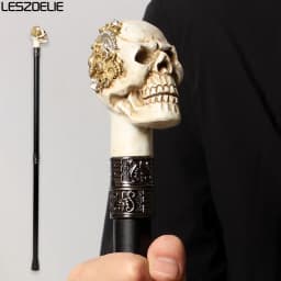 Luxury Resin Skull Head Handle Walking Stick Vintage Fashion Decorative Cane for Men And Women Metal Walking Stick