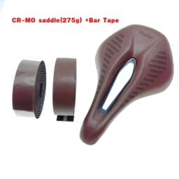 Retro Bicycle Saddle MTB Bike Saddle 155mm with Bike Bar Tape Road Bike Bicycle Brown Color / Steel Saddle Rails Bicycle Cycling
