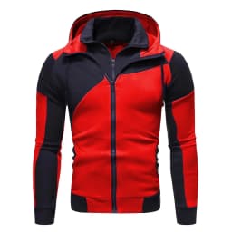 Men's Hoodies Jacket Slim Fit Hooded Zipper Patchwork Coats Man Solid Thicken Warm Sweatshirt Men's Casual Outdoor Clothing Tops