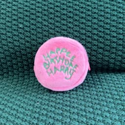 Pink Polka Dot Cute Plush Portable Wallet Mini Coin Purse Earphone Cable Organiser Coin Pouch Cake-Shaped Storage Bag