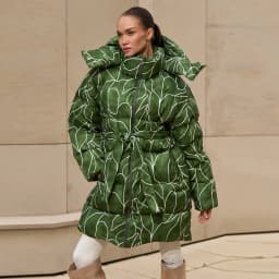 Leopard Print Hooded Puffer Women's Winter Coat Belted Waist Midi Length Padded Jackets for Woman Jacket Warm Streetwear