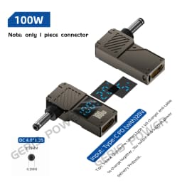 100W Type C Fast Charging Adapter Connector Dc Plug USB C to Universal Laptop Charger Converter for Lenovo Hp Dell Asus Acer