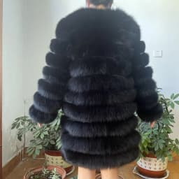 NEW 4in1 Real Fox Fur Long Coat Winter Coat for Women Jackets Vest Winter Outerwear Women Fox Fur Coat High Quality Fur Clothes